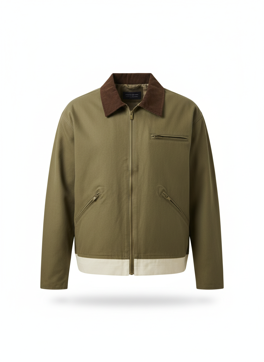 Lapel-Collar Cotton Jacket